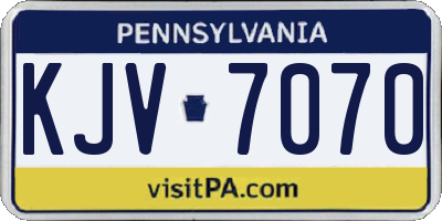 PA license plate KJV7070