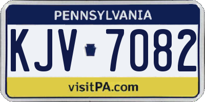 PA license plate KJV7082
