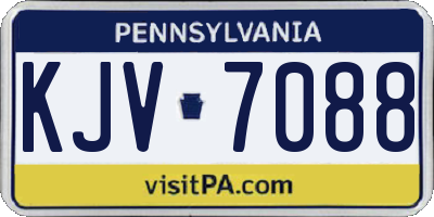 PA license plate KJV7088
