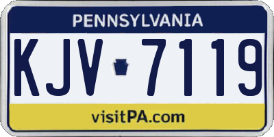 PA license plate KJV7119