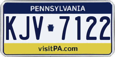 PA license plate KJV7122