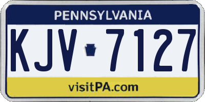 PA license plate KJV7127