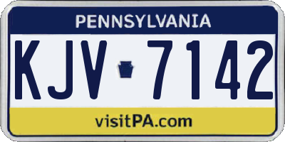 PA license plate KJV7142