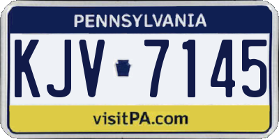 PA license plate KJV7145