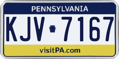 PA license plate KJV7167
