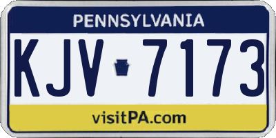 PA license plate KJV7173
