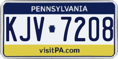 PA license plate KJV7208