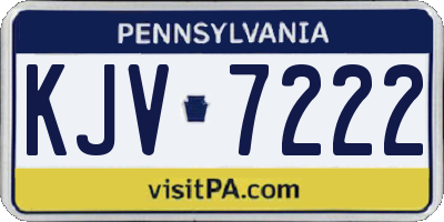 PA license plate KJV7222