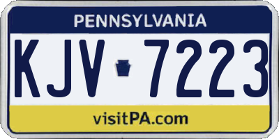 PA license plate KJV7223