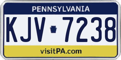 PA license plate KJV7238