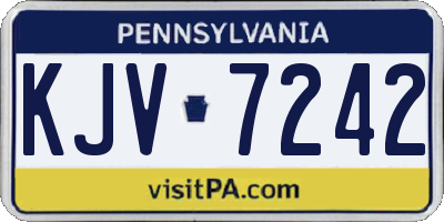 PA license plate KJV7242