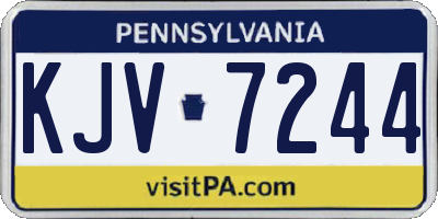 PA license plate KJV7244
