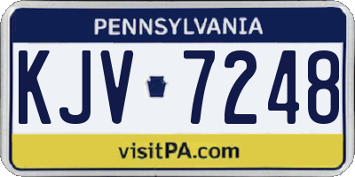 PA license plate KJV7248
