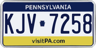 PA license plate KJV7258