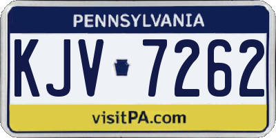 PA license plate KJV7262