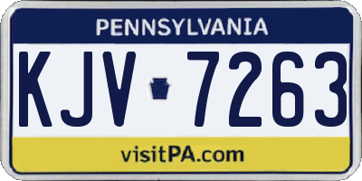 PA license plate KJV7263