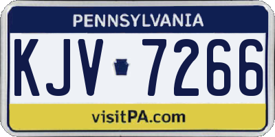 PA license plate KJV7266