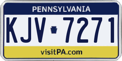 PA license plate KJV7271