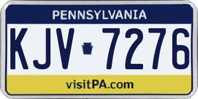 PA license plate KJV7276