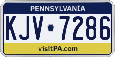 PA license plate KJV7286