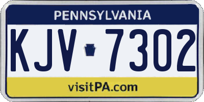 PA license plate KJV7302