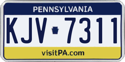 PA license plate KJV7311