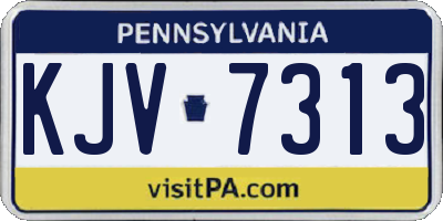 PA license plate KJV7313