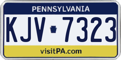 PA license plate KJV7323