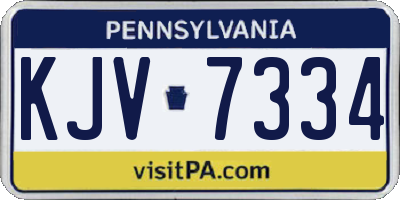 PA license plate KJV7334