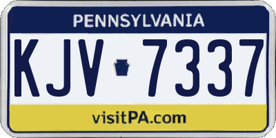 PA license plate KJV7337