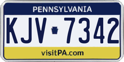 PA license plate KJV7342