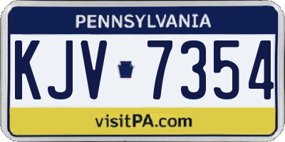 PA license plate KJV7354