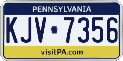 PA license plate KJV7356