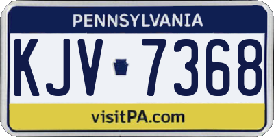 PA license plate KJV7368