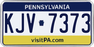 PA license plate KJV7373