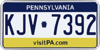 PA license plate KJV7392