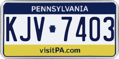 PA license plate KJV7403