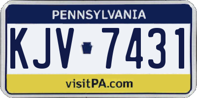 PA license plate KJV7431