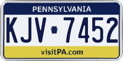 PA license plate KJV7452