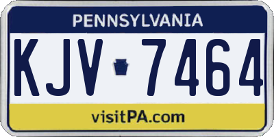 PA license plate KJV7464