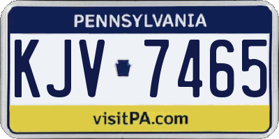 PA license plate KJV7465