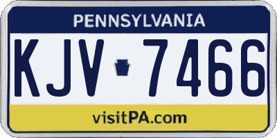 PA license plate KJV7466