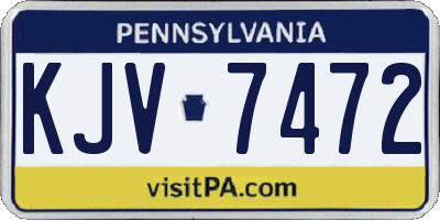 PA license plate KJV7472