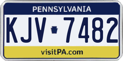 PA license plate KJV7482