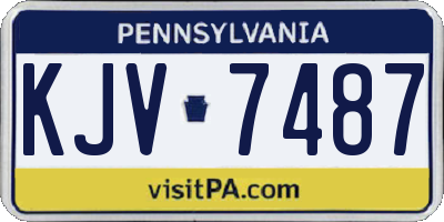 PA license plate KJV7487
