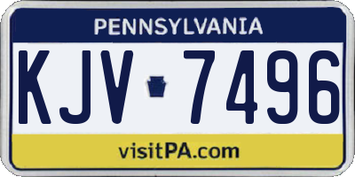 PA license plate KJV7496