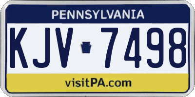 PA license plate KJV7498