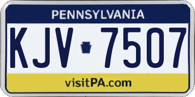PA license plate KJV7507