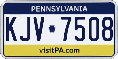 PA license plate KJV7508