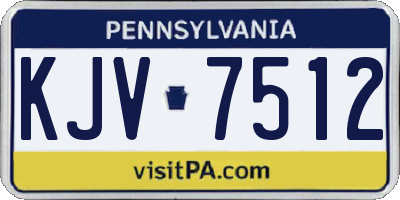 PA license plate KJV7512